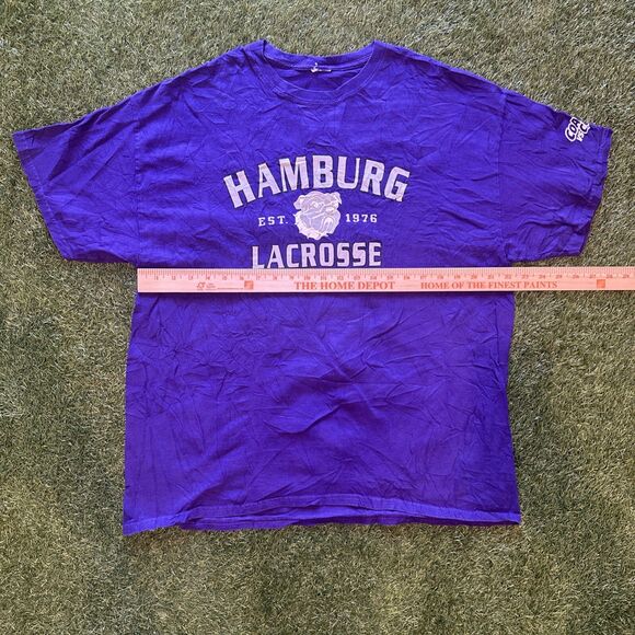 Hamburg Lacrosse Bulldog EST 1976 Coachs Vs Cancer Purple Shirt Mens Large - Picture 4 of 10